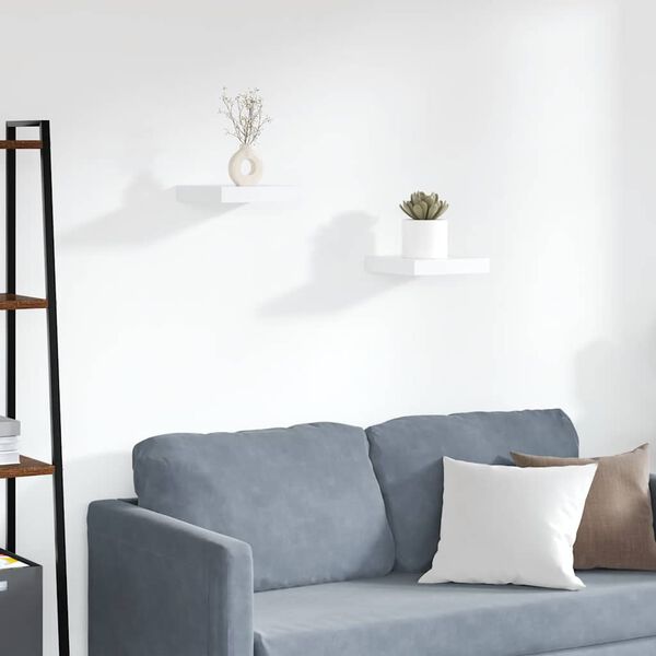 vidaXL Plutajuće zidne police 2 kom bijele 23 x 23,5 x 3,8 cm MDF