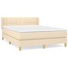 vidaXL Krevet s oprugama i madracem krem 140x200 cm od tkanine