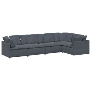 vidaXL Modularna sofa s jastucima, bar&scaron;unasta, tamno siva