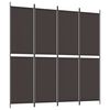 vidaXL Sobna pregrada s 4 panela smeđa 200 x 200 cm od tkanine