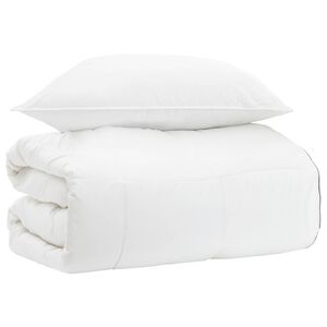 vidaXL Set deka Bijela 135 x 200 cm Pamuk, bambus, poliester