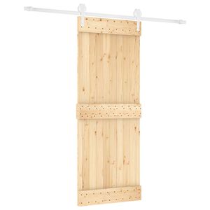 vidaXL Klizna vrata 80 x 210 cm Čvrsta borovina (neobrađena)