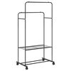 vidaXL Stalak za odjeću s policom s kotačem Crna 80 x 53 x 156 cm