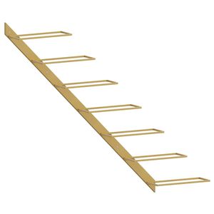 vidaXL Zidni stalak za vino za 7 boca zlatni metalni