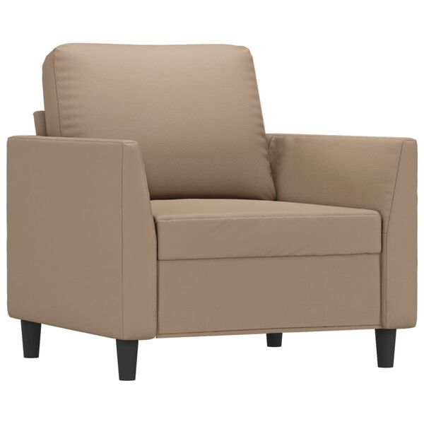 vidaXL 3-dijelni set sofa s jastucima boja cappuccina od umjetne kože