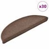 vidaXL Prostirke za stepenice 30 kom 56x17x3 cm boje kave, poluokrugle