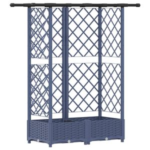 vidaXL Povi&scaron;eni krevet s mrežom i krovom Siva 124 x 40 x 121 cm PP