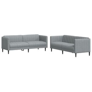 vidaXL 2-dijelni set sofa svjetlosivi od tkanine