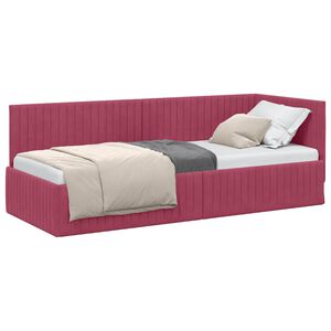 vidaXL Kutni okvir kreveta Vinska crvena 80 x 200 cm Bar&scaron;un