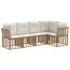 vidaXL Set vanjskih sofa s jastukom 5 pcs Prirodna Poliester