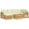 vidaXL Set vanjskih sofa 7 pcs Bijela i krem Poliester
