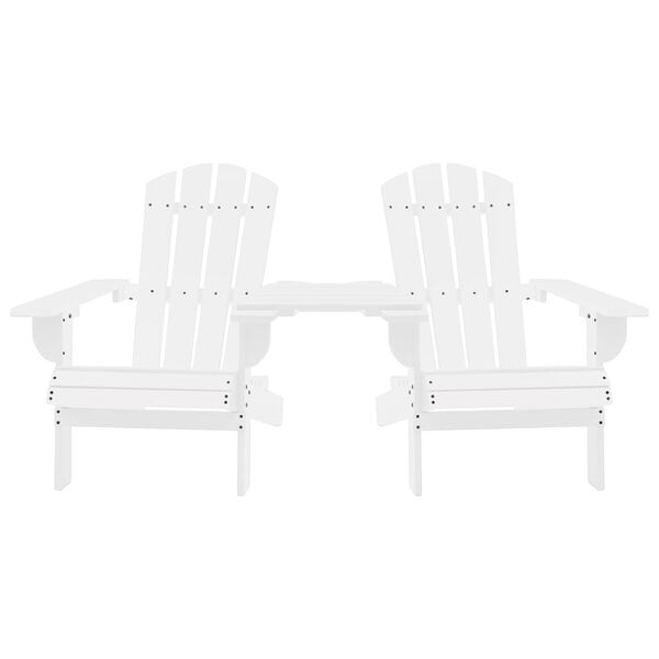 vidaXL Vrtne stolice Adirondack sa stolićem od masivne jelovine bijele