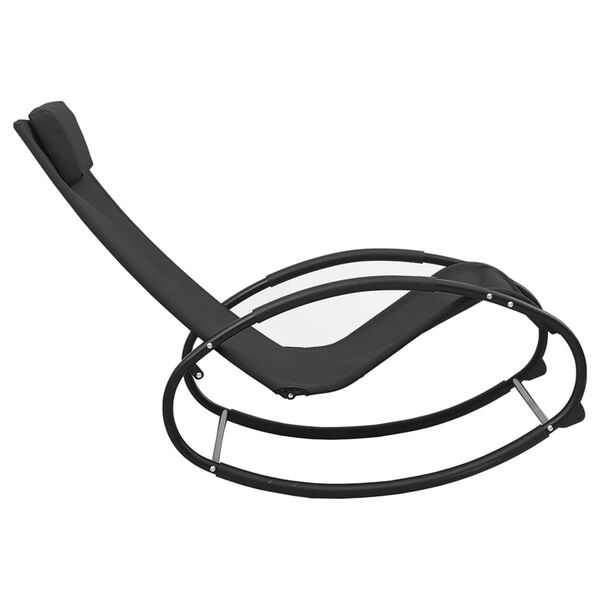 vidaXL Ležaljka za sunčanje s jastukom crna od čelika i tekstilena