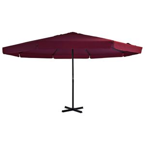 vidaXL Vrtni suncobran s aluminijskom &scaron;ipkom 500 cm bordo