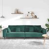 vidaXL Baršunasta sofa s jastukom Tamnozelena 208 cm Baršun