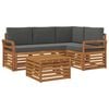 vidaXL Set vanjskih sofa 5 kom. Prirodna i antracit Poliester