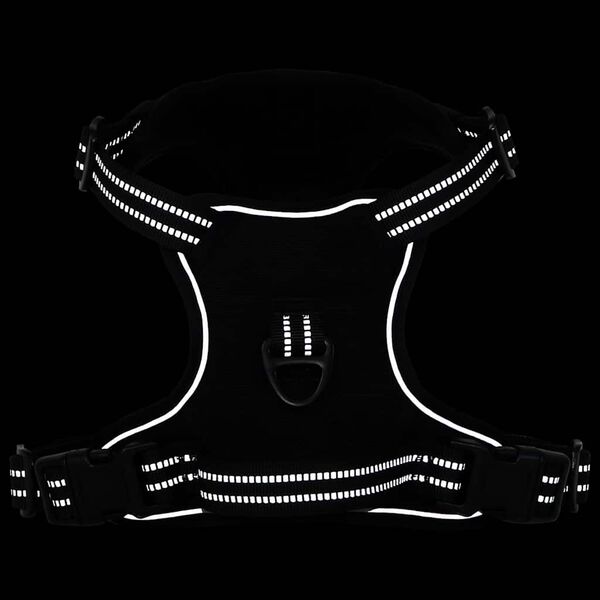 vidaXL Oprsnica za pse s reflektirajućim prugama podesiva crna S