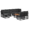 vidaXL Set vanjskih sofa 10 pcs Crna i tamno siva Poliester