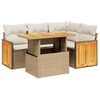 vidaXL 5-dijelni vrtni set sofa s jastucima bež od poliratana