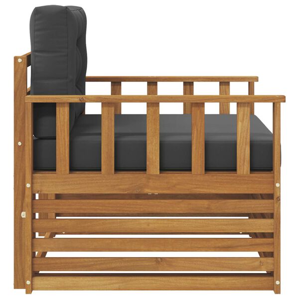 vidaXL Set vanjskih sofa Čvrsto drvo akacije i poliester Prirodna