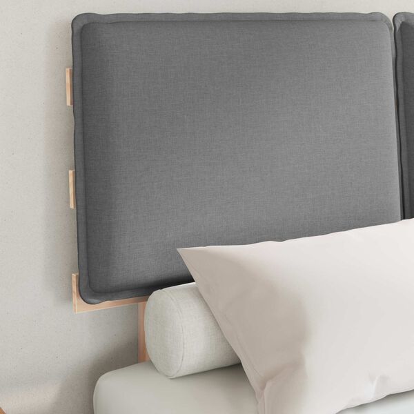 vidaXL Krevetni okvir s tapiciranim uzglavljem Svijetlo siva