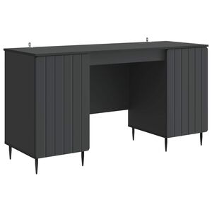 vidaXL Stol s policom Crna 142,5 x 50 x 75 cm Konstruirano drvo