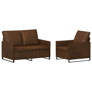 vidaXL Set sofe 2 pcs Smeđa Umjetni sued
