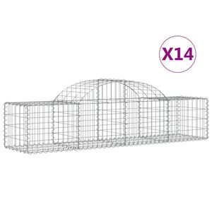 vidaXL Lučne gabionske ko&scaron;are 14 kom 200x50x40/60 cm pocinčano željezo