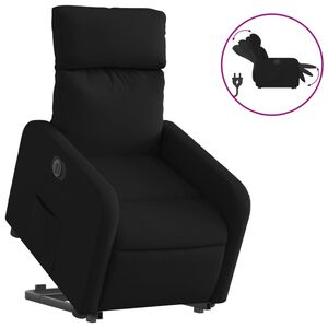 vidaXL Električni naslonjač na podizanje od tkanine crni