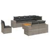 vidaXL 9-dijelni set vrtnih sofa od poliratana s jastucima sivi