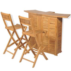 vidaXL 3-dijelni bistro set sa sklopivim stolicama od masivne tikovine