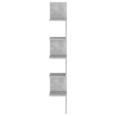 vidaXL Zidne kutne police siva boja betona 20 x 20 x 127,5 cm drvene