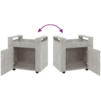 vidaXL Kolica za radni stol boja betona 60x45x60 cm konstruirano drvo