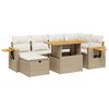 vidaXL 7-dijelni set vrtnih sofa od poliratana s jastucima bež