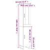 vidaXL Visoka komoda bijeli 34,5x34x180 cm od konstruiranog drva