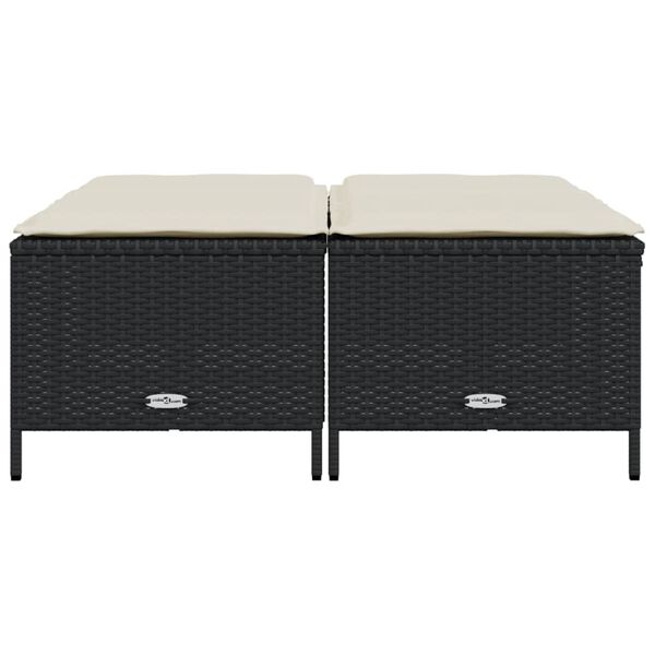 vidaXL Vrtni stolci s jastucima 4 kom crni od poliratana