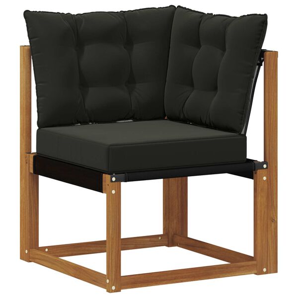 vidaXL Set vanjskih sofa s jastukom 6 pcs Prirodna i crna