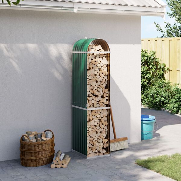 vidaXL Držač za cjepanice zeleni 40 x 45 x 170 cm pocinčani čelik