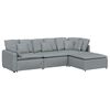 vidaXL Modularna sofa s podnožjem i jastucima, tkanina, svijetlo siva