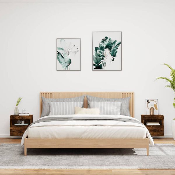 vidaXL Zidni TV ormarići LED 2 kom boja hrasta 40x30x40 cm