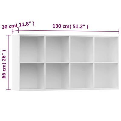vidaXL Ormarić za knjige / komoda bijeli 66 x 30 x 130 cm od iverice