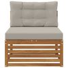 vidaXL Vanjska srednja sofa Čvrsto drvo akacije Prirodna
