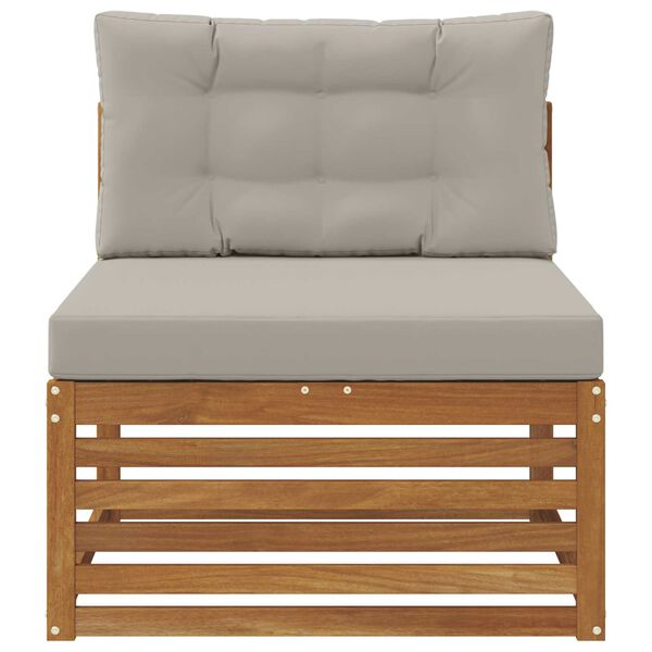 vidaXL Vanjska srednja sofa Čvrsto drvo akacije Prirodna