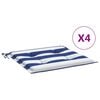 vidaXL Jastuci za vrtne stolice 4 kom plavo-bijeli 50x50x4 cm tkanina