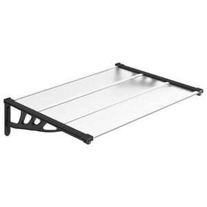 vidaXL Nadstre&scaron;nica za vrata crna i prozirna 122 x 90 cm polikarbonat