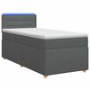 vidaXL Krevet s box springom, madracem i LED-om Tamnosiva 90 x 190 cm