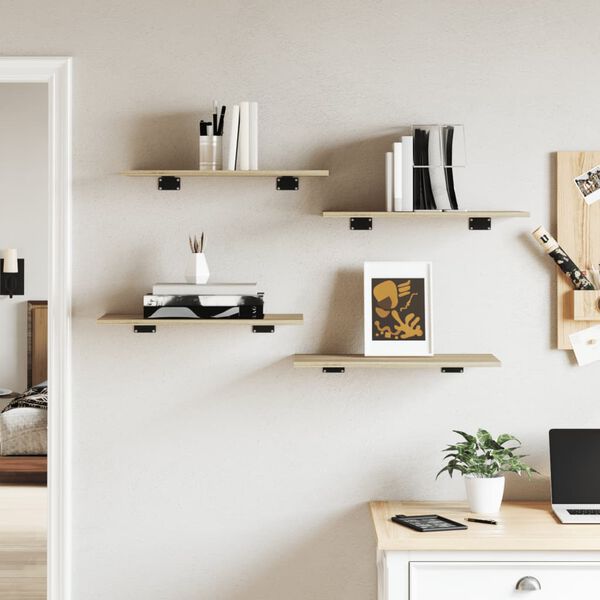 vidaXL Police za knjige 4 kom boja hrasta sonome 60x30x1,5 cm iverica