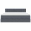 vidaXL Krevet s prostorom za pohranu s LED-om Tamno siva 160 x 200 cm