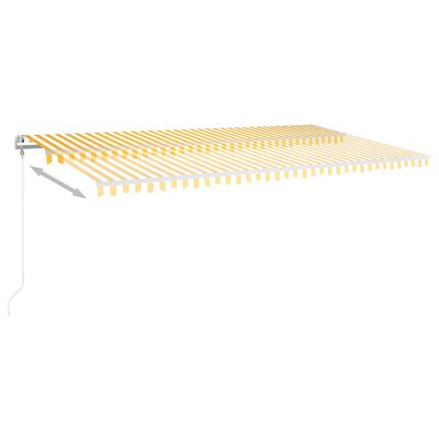 vidaXL Tenda na ručno uvlačenje s LED svjetlima 6 x 3,5 m žuto-bijela