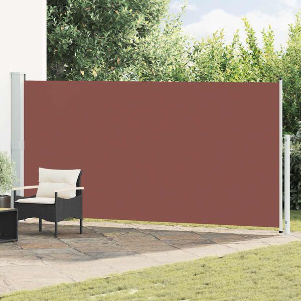 vidaXL Uvlačiva bočna tenda za terasu 180 x 500 cm smeđa